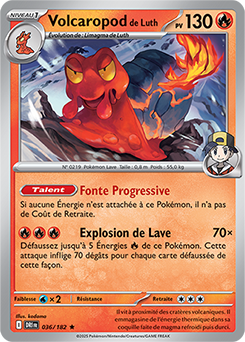 Carte Pokémon Rare Volcaropod de Luth 36/182 de la série Rivalités Destinées
