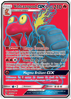 Carte Pokémon Pokémon Full Art Volcaropod GX 198/214 de la série Tonnerre Perdu