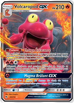 Carte Pokémon Pokémon GX Volcaropod GX 44/214 de la série Tonnerre Perdu