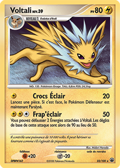 Carte Pokémon Voltali 23/100 de la série Aube Majestueuse en vente au meilleur prix