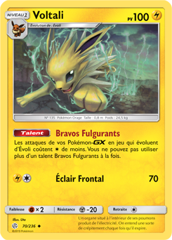 Carte Pokémon Voltali 70/236 de la série Éclipse Cosmique en vente au meilleur prix