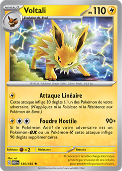 Carte Pokémon Voltali 135/165 de la série 151 en vente au meilleur prix