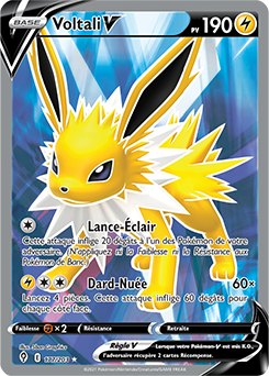 Carte Pokémon Full Art V Voltali V 177/203 de la série Évolution Céleste