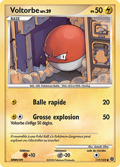 Carte Pokémon Commune Voltorbe 117/132 de la série Merveilles Secrètes