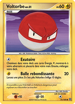 Carte Pokémon Commune Voltorbe 81/100 de la série Tempête