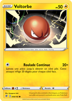 Carte Pokémon Voltorbe 56/192 de la série Clash des Rebelles en vente au meilleur prix