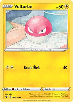 Carte Pokémon Commune Voltorbe 045/185 de la série Voltage Éclatant