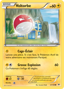 Carte Pokémon Voltorbe 21/108 de la série Ciel Rugissant en vente au meilleur prix