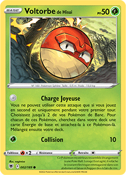 Carte Pokémon Voltorbe de Hisui 002/189 de la série Astres Radieux en vente au meilleur prix