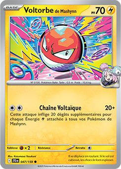 Carte Pokémon Communes Voltorbe de Mashynn 47/159 de la série Aventures Ensemble