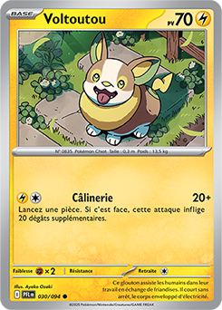 Carte Pokémon Communes Voltoutou 30/94 de la série Flammes Fantasmagoriques