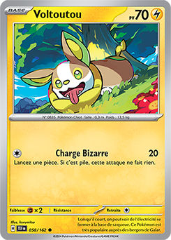 Carte Pokémon Voltoutou 58/162 de la série Forces Temporelles en vente au meilleur prix