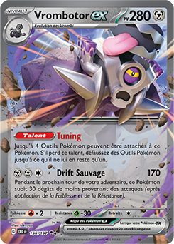 Carte Pokémon Vrombotor ex 156/197 de la série Flammes Obsidiennes en vente au meilleur prix