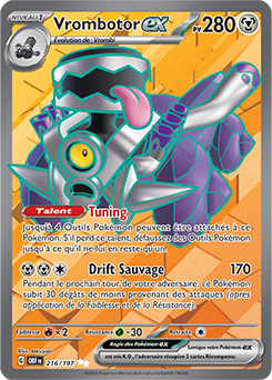 Carte Pokémon Ultra rare Vrombotor ex 216/197 de la série Flammes Obsidiennes