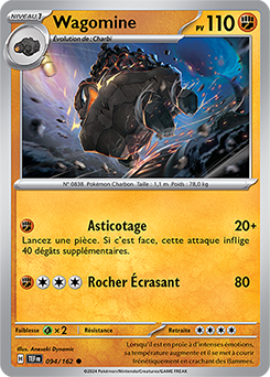 Carte Pokémon Wagomine 94/162 de la série Forces Temporelles en vente au meilleur prix