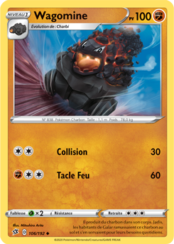 Carte Pokémon Peu commune Wagomine 106/192 de la série Clash des Rebelles