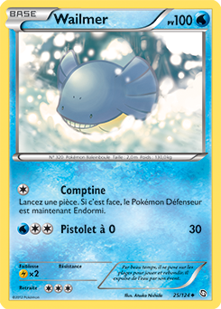 Carte Pokémon Peu commune Wailmer 25/124 de la série Dragons Éxaltés