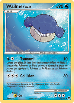 Carte Pokémon Peu commune Wailmer 58/106 de la série Duels au Sommet