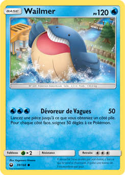 Carte Pokémon Wailmer 39/168 de la série Tempête Céleste en vente au meilleur prix