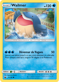 Carte Pokémon Commune Wailmer 39/168 de la série Tempête Céleste