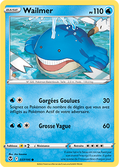 Carte Pokémon Communes Wailmer 037/195 de la série Tempête Argentée