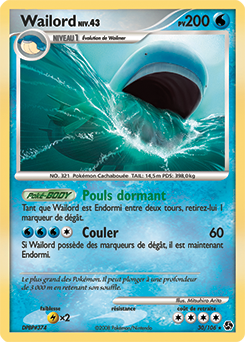 Carte Pokémon Rare Wailord 30/106 de la série Duels au Sommet