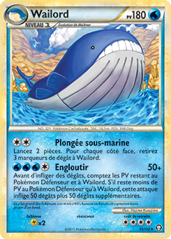 Carte Pokémon Rare Wailord 31/102 de la série Triomphe