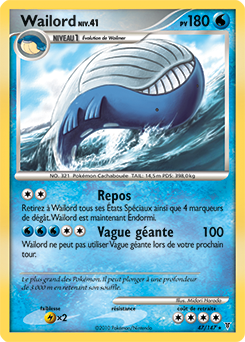 Carte Pokémon Wailord 47/147 de la série Vainqueurs Suprêmes en vente au meilleur prix