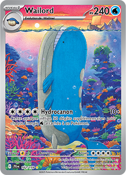 Carte Pokémon Illustration rare Wailord 162/159 de la série Aventures Ensemble