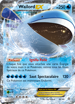 Carte Pokémon Pokémon EX Wailord EX 38/160 de la série Primo Choc