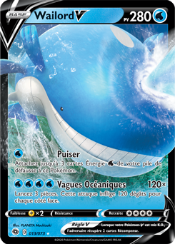 Carte Pokémon Wailord V 013/073 de la série La Voie du Maître en vente au meilleur prix