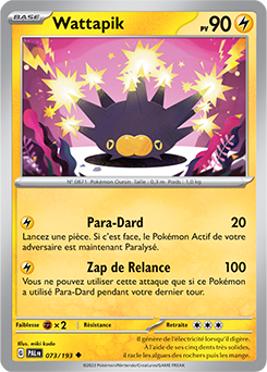 Carte Pokémon Peu commune Wattapik 073/193 de la série Évolutions à Paldea