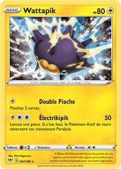 Carte Pokémon Wattapik 64/189 de la série Ténèbres Embrasées en vente au meilleur prix