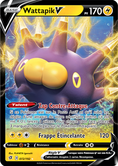 Carte Pokémon Wattapik V 72/192 de la série Clash des Rebelles en vente au meilleur prix