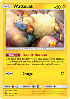 Carte Pokémon Commune Wattouat 75/214 de la série Tonnerre Perdu