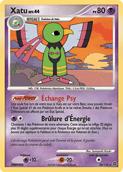 Carte Pokémon Rare Xatu 44/132 de la série Merveilles Secrètes