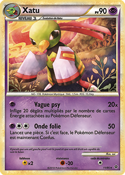 Carte Pokémon Holographique Rare Xatu 11/95 de la série Déchaînement
