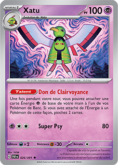 Carte Pokémon Xatu 26/91 de la série Destinées de Paldea en vente au meilleur prix