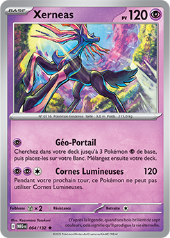 Carte Pokémon Rare Xerneas 64/132 de la série Méga-Évolution