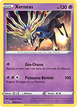 Carte Pokémon Holographique rare Xerneas 078/185 de la série Voltage Éclatant