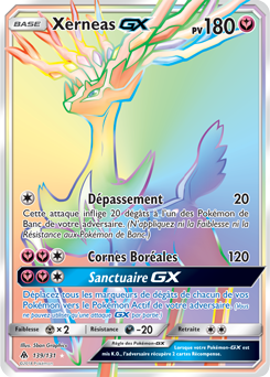 Carte Pokémon Secrète Rainbow GX Xerneas GX 139/131 de la série Lumière Interdite