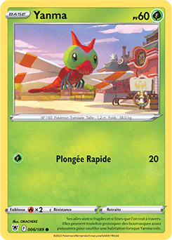 Carte Pokémon Communes Yanma 006/189 de la série Astres Radieux