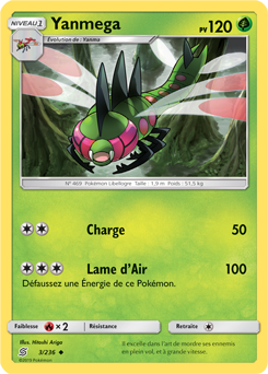 Carte Pokémon Yanmega 3/236 de la série Harmonie des Esprits en vente au meilleur prix