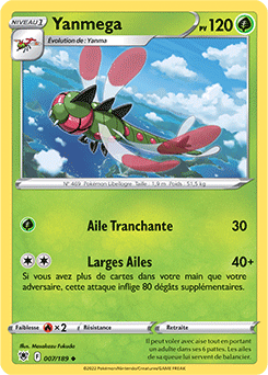 Carte Pokémon Peu commune Yanmega 007/189 de la série Astres Radieux