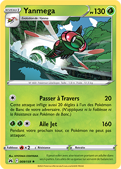Carte Pokémon Rare Yanmega 009/159 de la série Zénith Suprême
