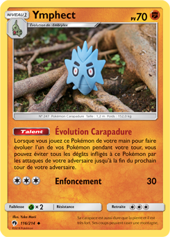 Carte Pokémon Peu commune Ymphect 116/214 de la série Tonnerre Perdu