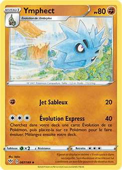 Carte Pokémon Ymphect 87/189 de la série Ténèbres Embrasées en vente au meilleur prix