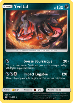 Carte Pokémon Holographique Rare Yveltal 139/236 de la série Harmonie des Esprits