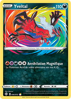 Carte Pokémon Yveltal 046/072 de la série Destinées Radieuses en vente au meilleur prix