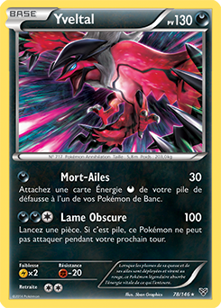 Carte Pokémon Rare Yveltal 78/146 de la série X&Y